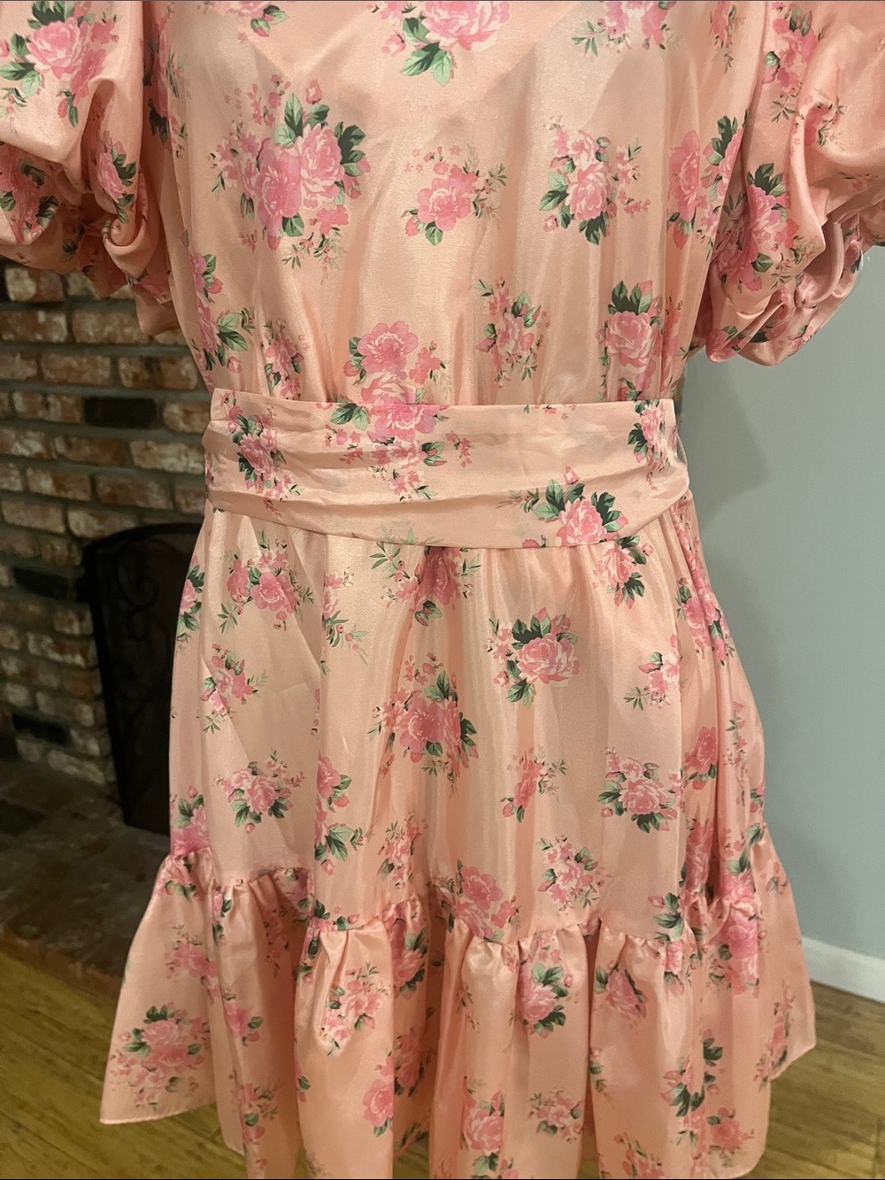 LoveShackFancy x Target PTP 21 Pink Floral Puff-Sleeve Mini Dress - Picture 2 of 8